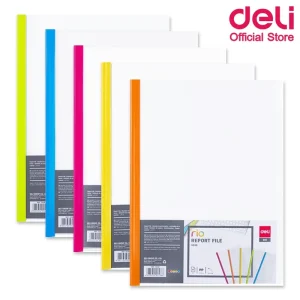 แฟ้ม Rio แฟ้มรายงานสันรูด Deli A4 คละสี 1 ชิ้น ใส่งาน เอกสาร